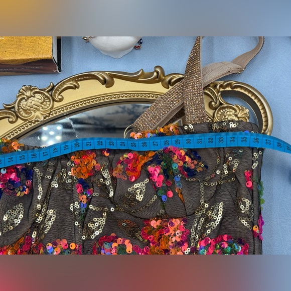 🆕 BRONX & BANCO 🧿 NWOT Mademoiselle Floral Sequin Fit-&-Flare Dress Sz XS US 2 - Picture 15 of 16